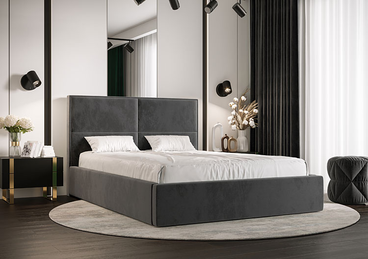 Elegancka sypialnia z wykorzystaniem łóżka kontynentalnego Arviano