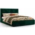 Zielone welurowe łóżko z pojemnikiem Arviano