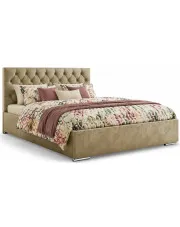 Beżowe pikowane łoże z pojemnikiem 5 rozmiarów - Cavenio w sklepie Edinos.pl