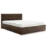 Brązowe łóżko z pikowanym zagłówkiem 5 rozmiarów - Cavenio