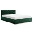 Ciemnozielone łóżko tapicerowane welurem 5 rozmiarów - Cavenio