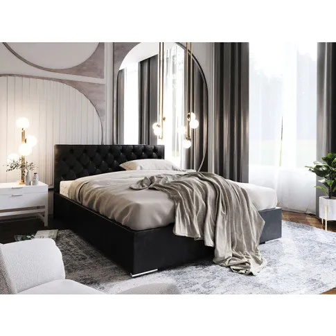 Wizualizacja wnętrza z czarnym łóżkiem Cavenio