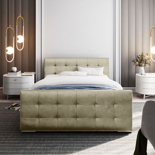 Elegancka sypialnia z wykorzystaniem łóżka Velmonte