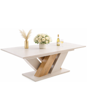 Nowoczesny stół rozkładany kaszmir + dąb - Plyx w sklepie Edinos.pl