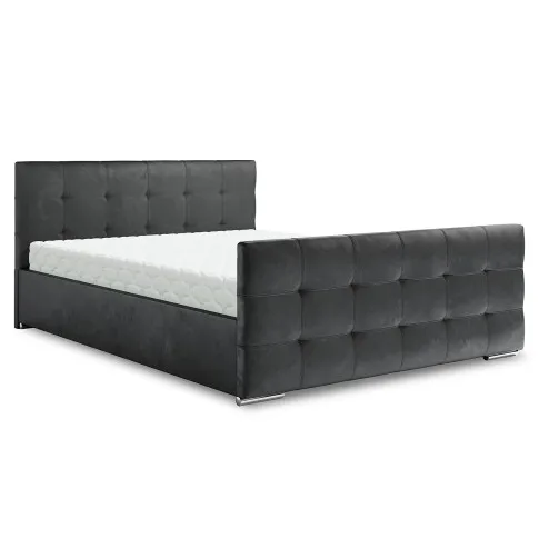 Ciemnoszare łóżko pikowane Velmonte