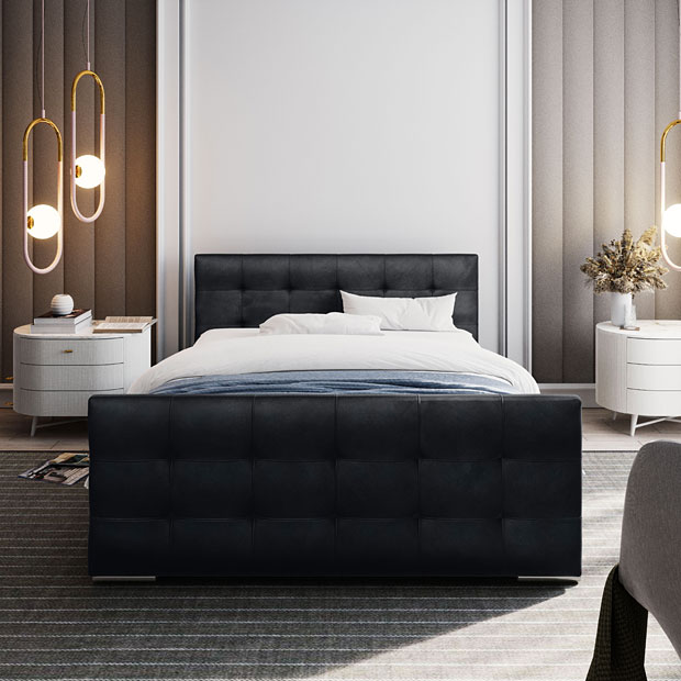 Elegancka sypialnia z wykorzystaniem łóżka Velmonte