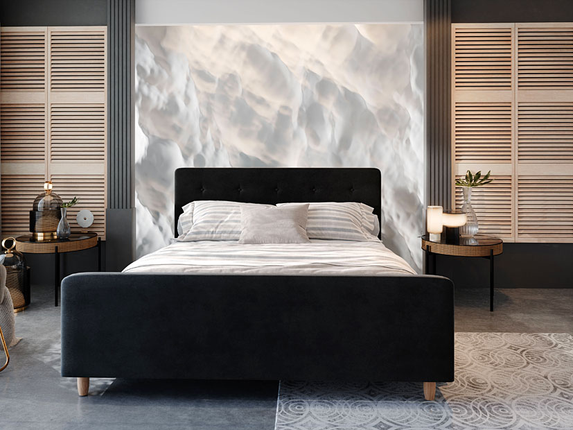 Elegancka sypialnia z wykorzystaniem łóżka Montivio 