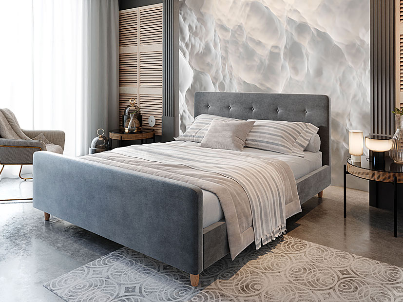 Elegancka sypialnia z wykorzystaniem łóżka Montivio 