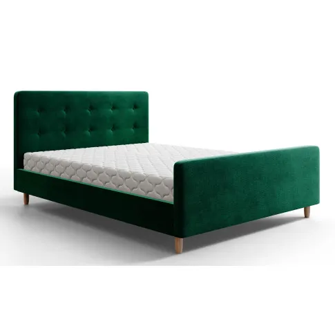 Ciemnozielone łóżko tapicerowane Montivio