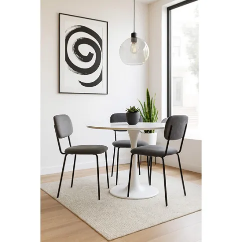 Wizualizacja krzesła szarego tapicerowanego Luxx