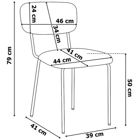 Wymiary krzesła szarego Luxx