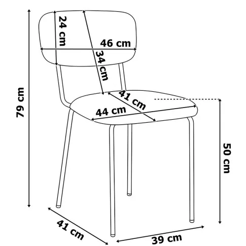 Wymiary krzesła beżowego Moko