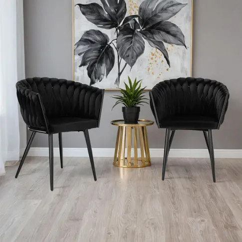 Wizualizacja krzesła tapicerowanego  czarnego Tisse 3X