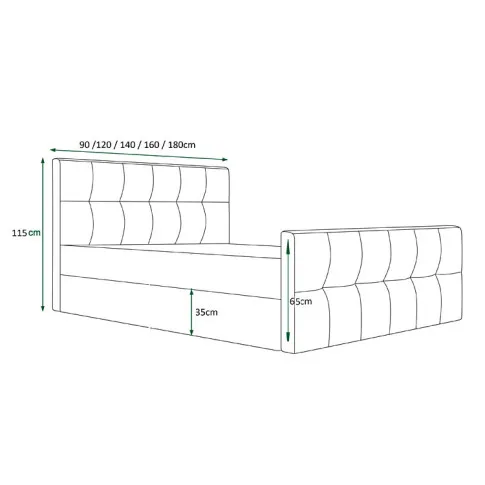 Wymiary łóżka Diamare