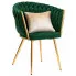 Ciemnozielone krzesło plecione do salonu - Tisse 4X