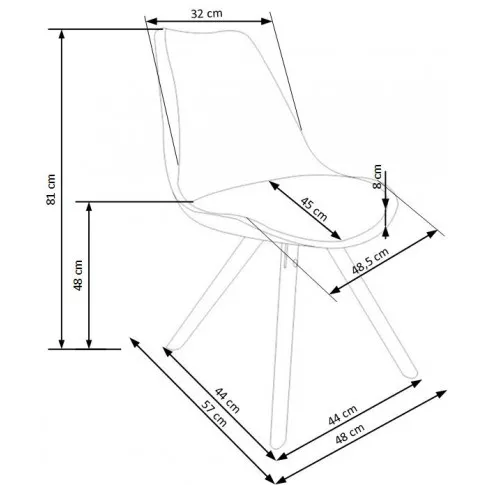 Szczegółowe zdjęcie nr 5 produktu Krzesło skandynawskie Alix - żółte