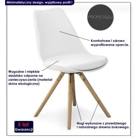 Fotografia Krzesło skandynawskie Alix - żółte z kategorii Krzesła