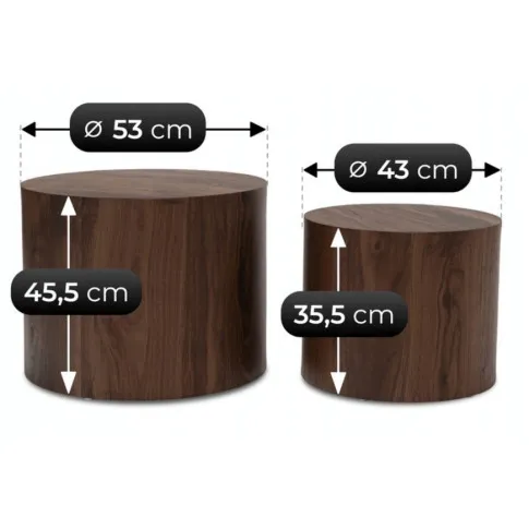 wymiary stolików orzech Adet