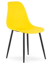 Żółte krzesło na czarnych nogach do stołu - Exin 4X w sklepie Edinos.pl