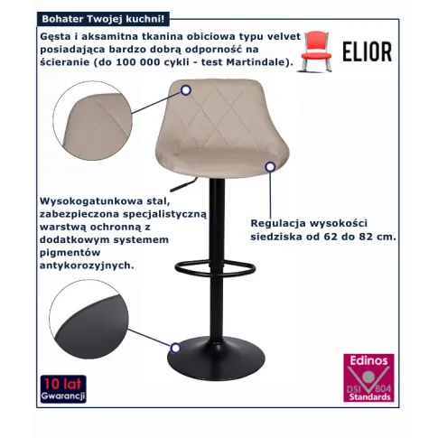 Welurowy hoker beżowy Rigr 3X
