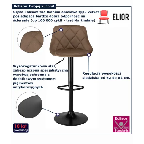 Welurowy hoker mokka Rigr 3X