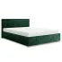 Zielone welurowe łóżko tapicerowane z pojemnikiem 5 rozmiarów - Solviero