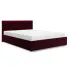 Bordowe tapicerowane welurem łóżko pikowane 5 rozmiarów - Solviero