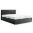 Grafitowe pikowane łóżko z pojemnikiem na pościel 5 rozmiarów - Solviero