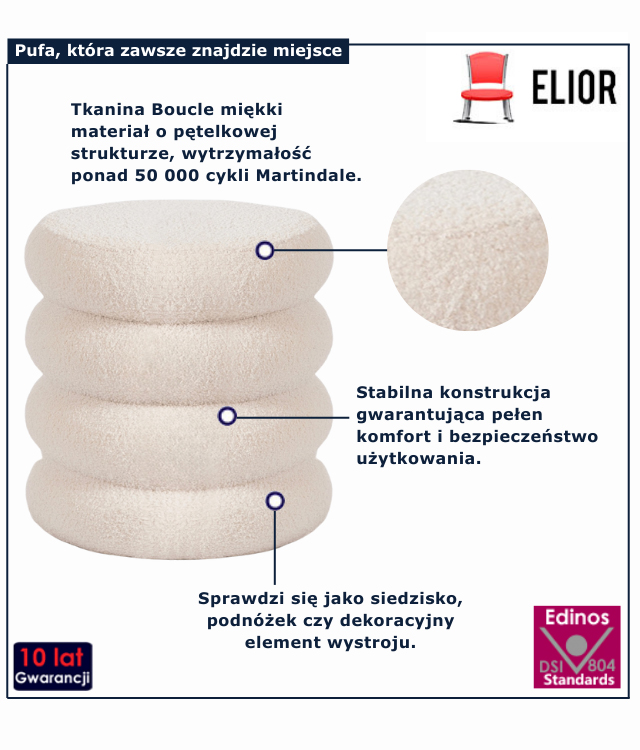 szara pufa do salonu