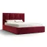 Bordowe łóżko tapicerowane Noverra