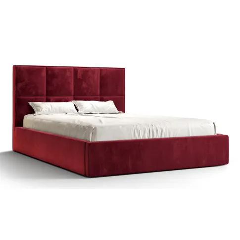 Bordowe łóżko tapicerowane Noverra