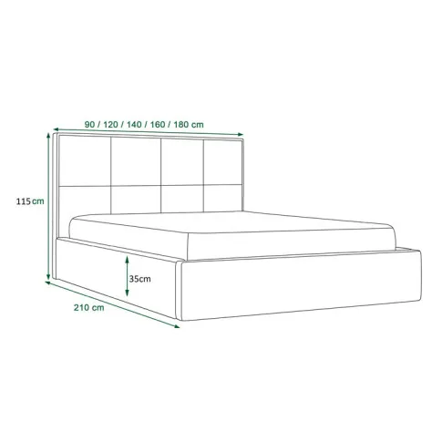 Wymiary łóżko Noverra