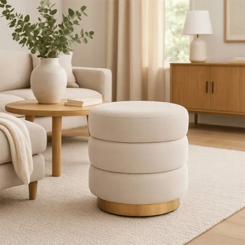 wizualizacja stylowej pufy z podstawa Evir 4X