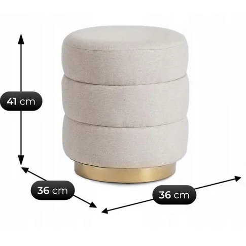 wymiary bezowej pufy do salon Evir 4Xu