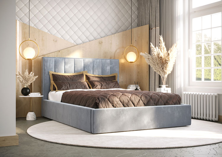 Elegancka sypialnia z wykorzystaniem łóżka Vensari