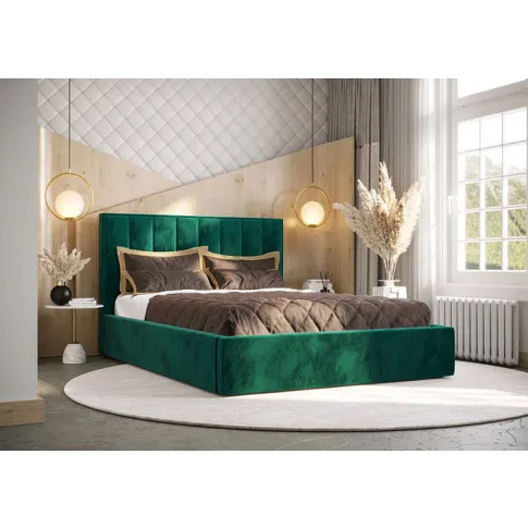 Wizualizacja wnętrza z zielonym łóżkiem Vensari