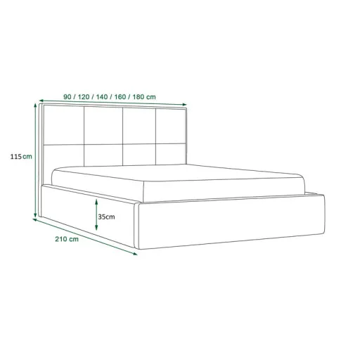 Wymiary łóżka Vensari