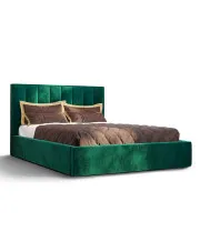 Zielone welurowe łóżko z pikowanym zagłówkiem 5 rozmiarów - Vensari w sklepie Edinos.pl