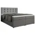 Szare łóżko kontynentalne z pikowanym zagłówkiem Riella 4X