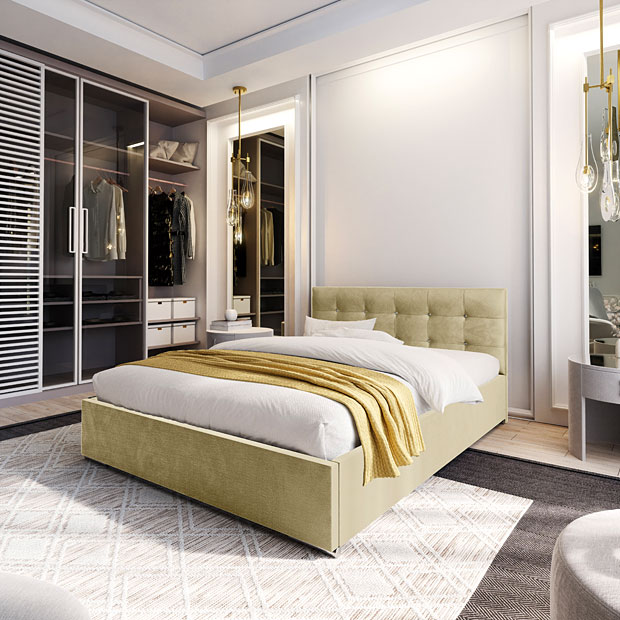 Elegancka sypialnia z wykorzystaniem łóżka Ravellox
