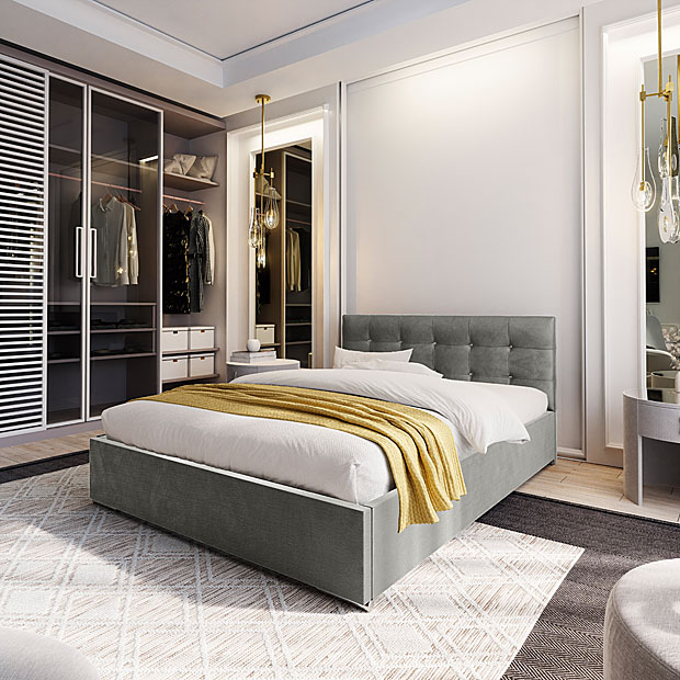 Elegancka sypialnia z wykorzystaniem łóżka Ravellox