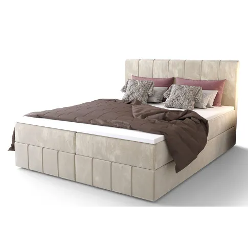 Beżowe welurowe łóżko Melviano