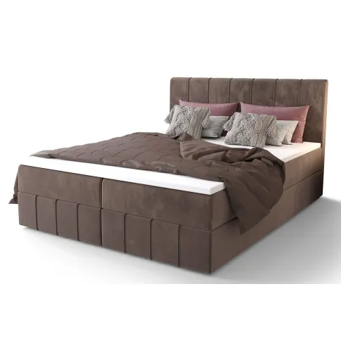 Brązowe tapicerowane łóżko Melviano