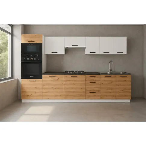 Wizualizacja mebli kuchennych dąb artisan   biały Rito