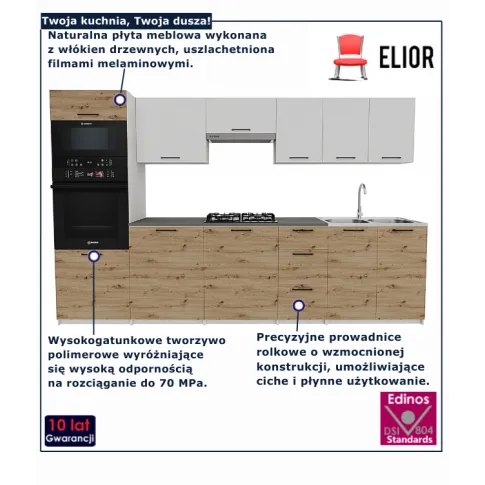 Kuchenne meble dąb artisan   biały Rito