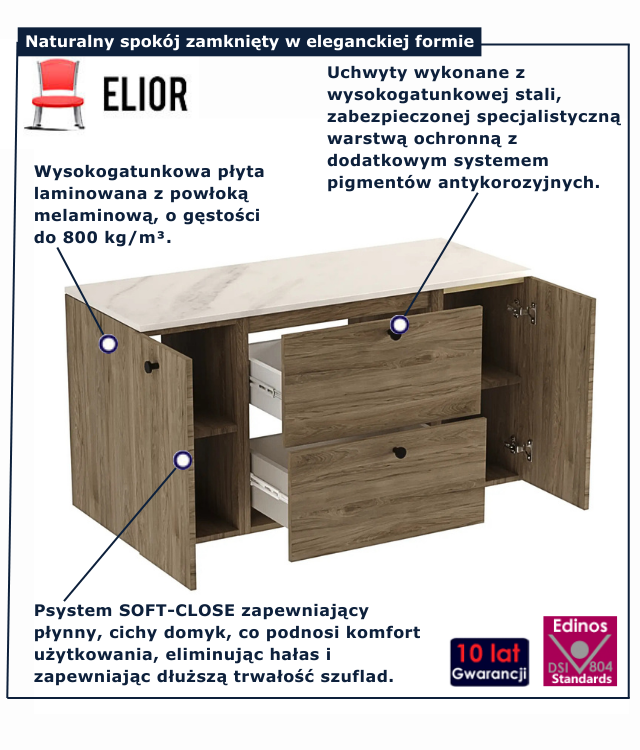 Wisząca szafka pod umywalkę w kolorze ciemny orzech Tavesi 10X
