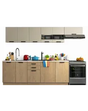 Komplet mebli kuchennych 260 cm dąb cremona + kaszmir - Kive w sklepie Edinos.pl