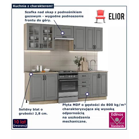 Meble do kuchni dąb sonoma + popielaty  Nidd