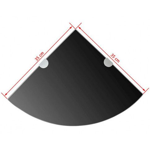 Szczegółowe zdjęcie nr 8 produktu Czarna szklana półka ścienna - Gaja 3X