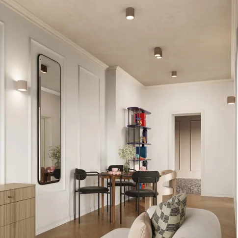 aranzacja wnetrza z lampa taupe Malana